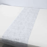 Metallic Silver Glitter Mesh Polyester Table Runner