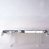 40x90 Inch | Silver Metallic Foil Rectangle Tablecloth, Disposable Table Cover