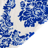 Royal Blue Damask Cocktail Spandex Table Cover, 24-32inch Highboy Stretch Fitted Tablecloth#whtbkgd