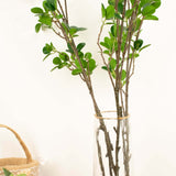 3 Pack | 43inch Artificial Green Petal Branches Leaf Spray, Faux Leaf Branches