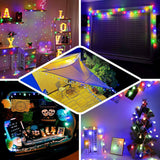 16ft | 50 Colorful Frosted Bulb Remote Battery LED Fairy String Lights