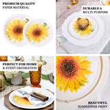 25 Pack | Sunflower 9inch Premium Dinner Paper Plates, Disposable Party Plates