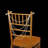 16inch Amber Gatsby Faux Pearl Beaded Wedding Chair Back Garland Sash