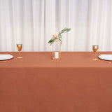 Terracotta (Rust) Seamless Polyester Rectangular Tablecloth - 90x132inch