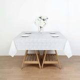 White Square Plastic Table Covers in Lace Design, PVC Waterproof