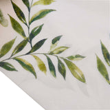 11x108inch White Green Non-Woven Olive Leaves Print Table Runner, Spring Summer Kitchen Dining