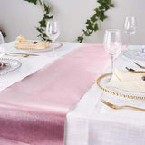 9Ft Rose Gold Glamorous Column Print Table Runner, Disposable Paper Table Runner - Blush