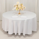 108" White Lamour Satin Round Tablecloth