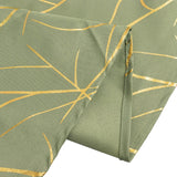 Dusty Sage Green Polyester Square Tablecloth With Gold Foil Tree Branch Pattern