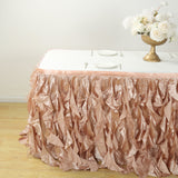 14ft Nude Curly Willow Taffeta Table Skirt