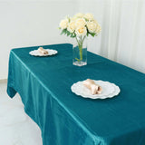 60"x102" Teal Accordion Crinkle Taffeta Rectangle Tablecloth