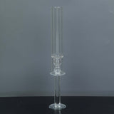 2 Pack | 18inch Tall Clear Crystal Glass Hurricane Taper Candle Holders