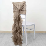 Taupe Chiffon Curly Chair Sash