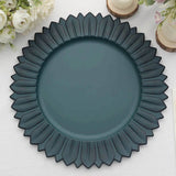 6 Pack | 13inch Matte Teal Sunflower Disposable Charger Plates