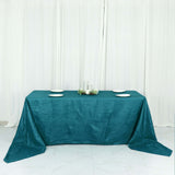 90x156Inch Teal Accordion Crinkle Taffeta Rectangular Tablecloth