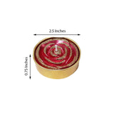 2 Pack | Red/Gold Glitter Rose Tealight Candles Unscented Dripless Wax