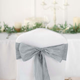 Pack of 5 | Accordion Crinkle Taffeta Chair Sashes - Silver