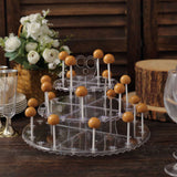 12inch Clear 3-Tier Round Reusable Plastic Cupcake Stand Cake Pop Holder