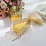 10 Pack | 4inch x 2.5inch Gold Single Slice Triangular Cake Boxes