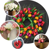 10 Stems | 13inch Coral Real Touch Artificial Foam Tulip Flower Bouquets