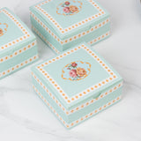 25-Pack Vintage Rose Floral Gift Boxes – Turquoise Cardstock Favor Boxes for Cookies