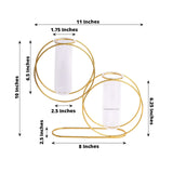 2 Pack 10inch Gold Metal Geometric Floating Glass Vase Centerpiece, Nordic Style Double Ring Test