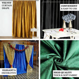 8ft Champagne Premium Velvet Backdrop Stand Curtain Panel, Drape