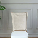 Champagne Buttery Soft Velvet Chiavari Chair Back Slipcover, Solid Back Chair Cover Cap
