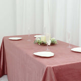 90x132inch Dusty Rose Seamless Premium Velvet Rectangle Tablecloth, Reusable Linen