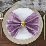 5 Pack | Violet Amethyst Accordion Crinkle Taffeta Dinner Napkins | 20x20Inch