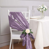 5 Pack | Violet Amethyst 6x106Inch Accordion Crinkle Taffeta Chair Sashes