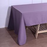 72"x120" Violet Amethyst Polyester Rectangle Tablecloth, Reusable Linen Tablecloth