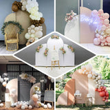 8ft Beige Spandex Fitted Wedding Arch Cover For Half Moon Top Chiara Backdrop Stand