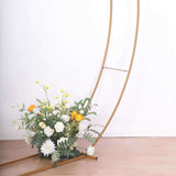 7.5ft Heavy Duty Gold Metal Round Wedding Arbor Floral Balloon Frame, Double Hoop Wedding Arch Photo