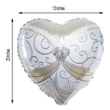 1 Pair | 20inch Heart Shaped Bride & Groom Mylar Foil Helium/Air Balloons