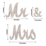 White Rustic Wooden Mr & Mrs Wedding Table Display Signs, Rustic Glam Freestanding