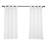 2 Pack | Handmade White Faux Linen Curtains 52x64inch Curtain Panels With Chrome Grommets