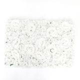 11 Sq ft. | White 3D Silk Rose and Hydrangea Flower Wall Mat Backdrop