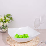 4 Pack | 128oz White Large Square Plastic Salad Bowls, Disposable Serving Dishes