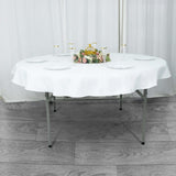 70" White Premium Polyester Round Tablecloth - 220GSM