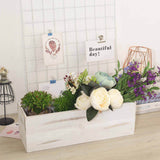 18"x6" Whitewash Rectangular Wood Planter Box Set with Plastic Liners