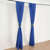 2 Pack Royal Blue Polyester Event Curtain Drapes, 10ftx8ft Backdrop Event Panels With Rod Pockets