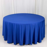 120inch Royal Blue Premium Scuba Wrinkle Free Round Tablecloth, Scuba Polyester Tablecloth