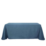 90x132 Blue Linen Rectangular Tablecloth |  Slubby Textured Wrinkle Resistant Tablecloth