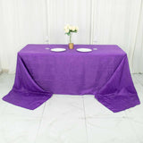 90x156inch Purple Accordion Crinkle Taffeta Rectangular Tablecloth