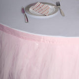 17 FT Blush / Rose Gold 4 Layer Tulle Tutu Pleated Table Skirts