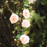 6ft | Blush/Rose Gold Artificial Silk Rose Hanging Flower Garland Vine