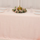 90x132inch Blush Seamless Lamour Satin Rectangle Tablecloth for 6 Foot Table