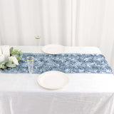 RUN_01_08614"x108" Dusty Blue Grandiose 3D Rosette Satin Table Runner