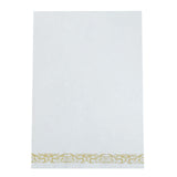 Gold Foil White Airlaid Soft Linen-Feel Paper Dinner Napkins, Disposable Hand Towels - Scroll